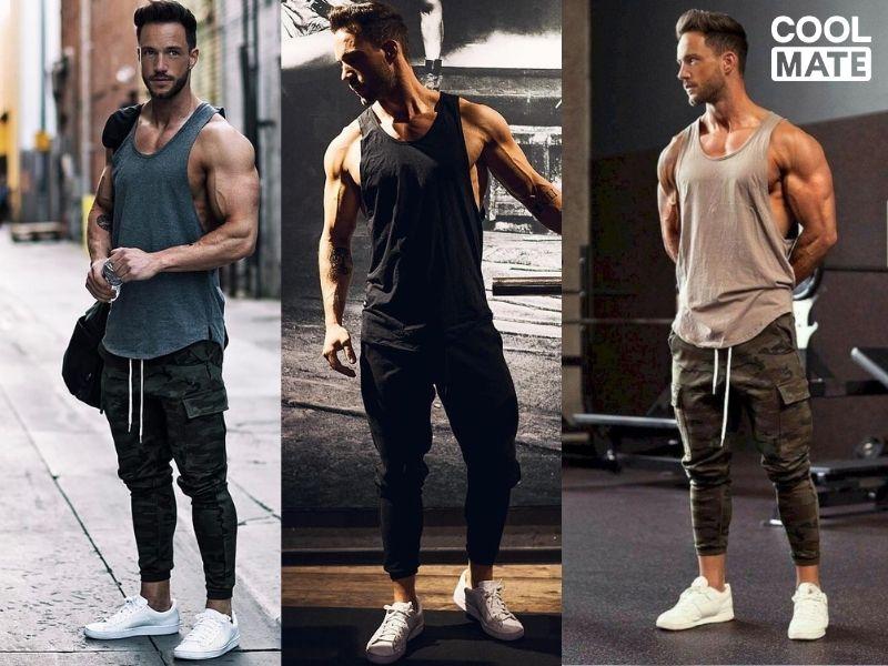 Phối quần jogger với &aacute;o tanktop c&aacute; t&iacute;nh v&agrave; năng động