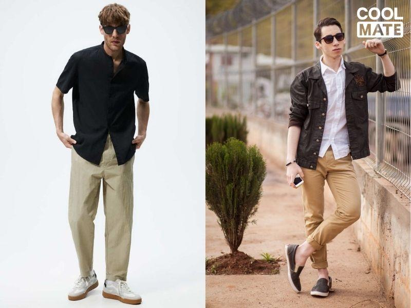 Phối đồ phong c&aacute;ch thể thao với &aacute;o sơ mi ngắn tay