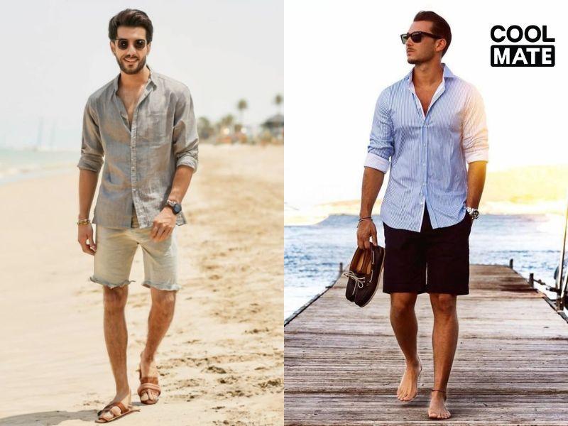 Trang phục Bohemian phối với quần đũi là phong cách thời trang đi biển nam cực hot 