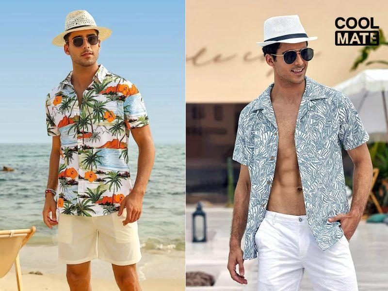    Phối trực tiếp quần đi biển với áo Hawaii 