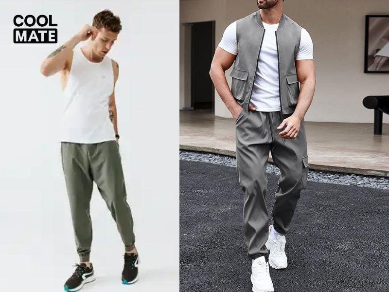    Áo ba lỗ phối chung với quần jogger cá tính