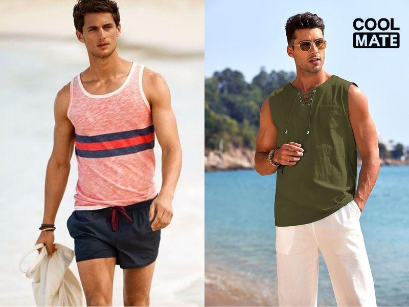    Quần đùi trơn mix cùng với áo tanktop cuốn hút 