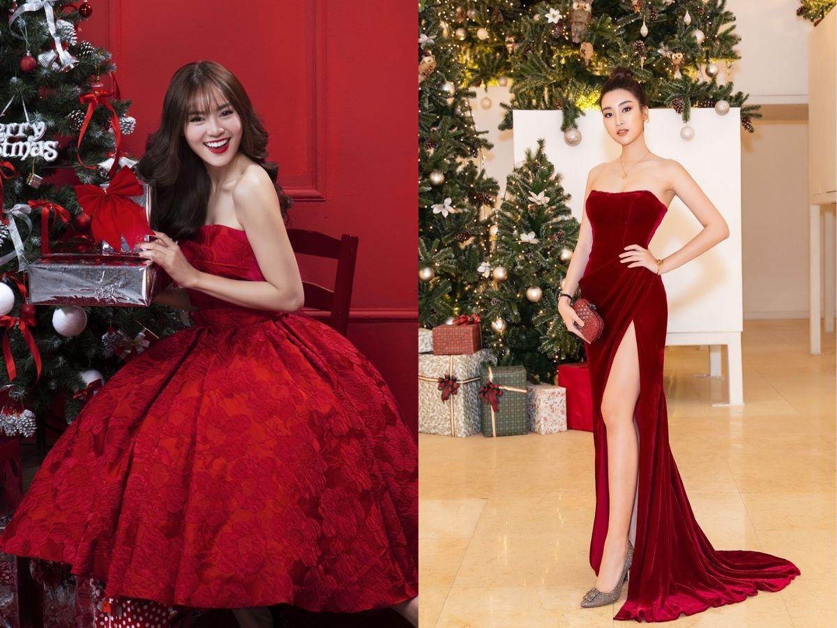 Đầm đỏ, váy nhung là những lựa chọn lý tưởng để bạn trở nên nổi bật