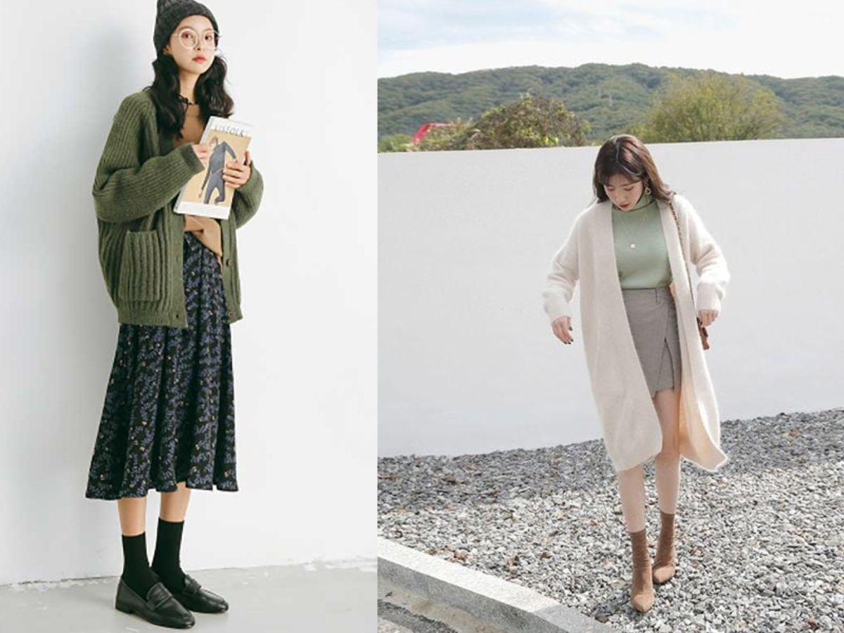 Áo khoác len dài mix chân váy cho nàng trẻ trung, năng động