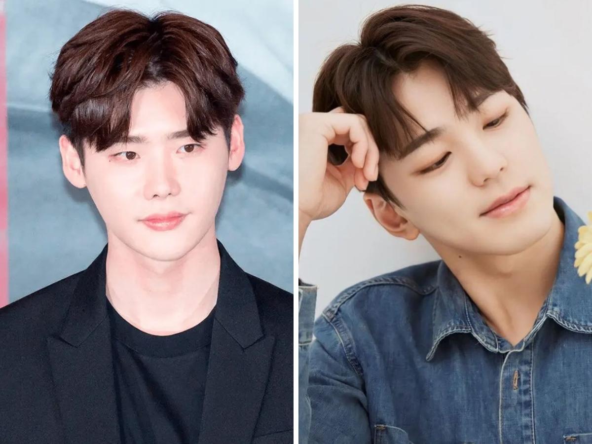 Kiểu Comma Hair chia ngôi giữa, thể hiện rõ hai mái dấu phẩy đối xứng