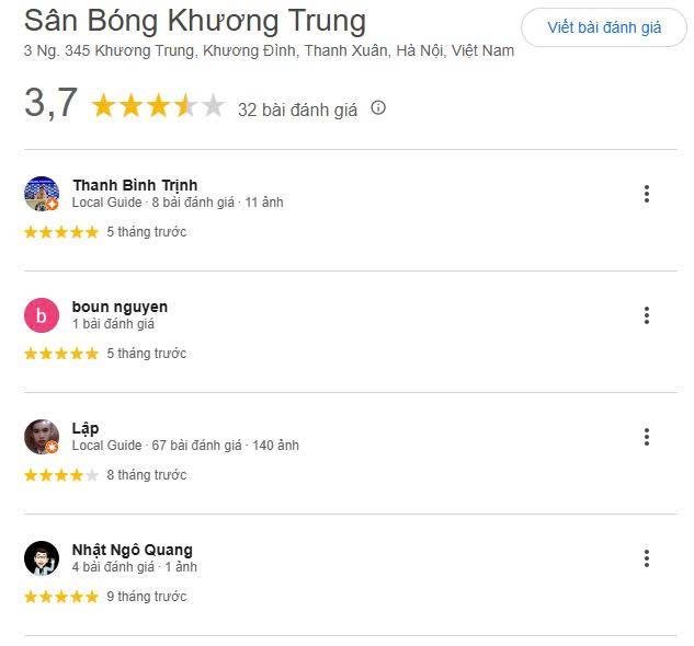 Đánh giá của khách hàng trải nghiệm Sân Pickleball Khương Trung