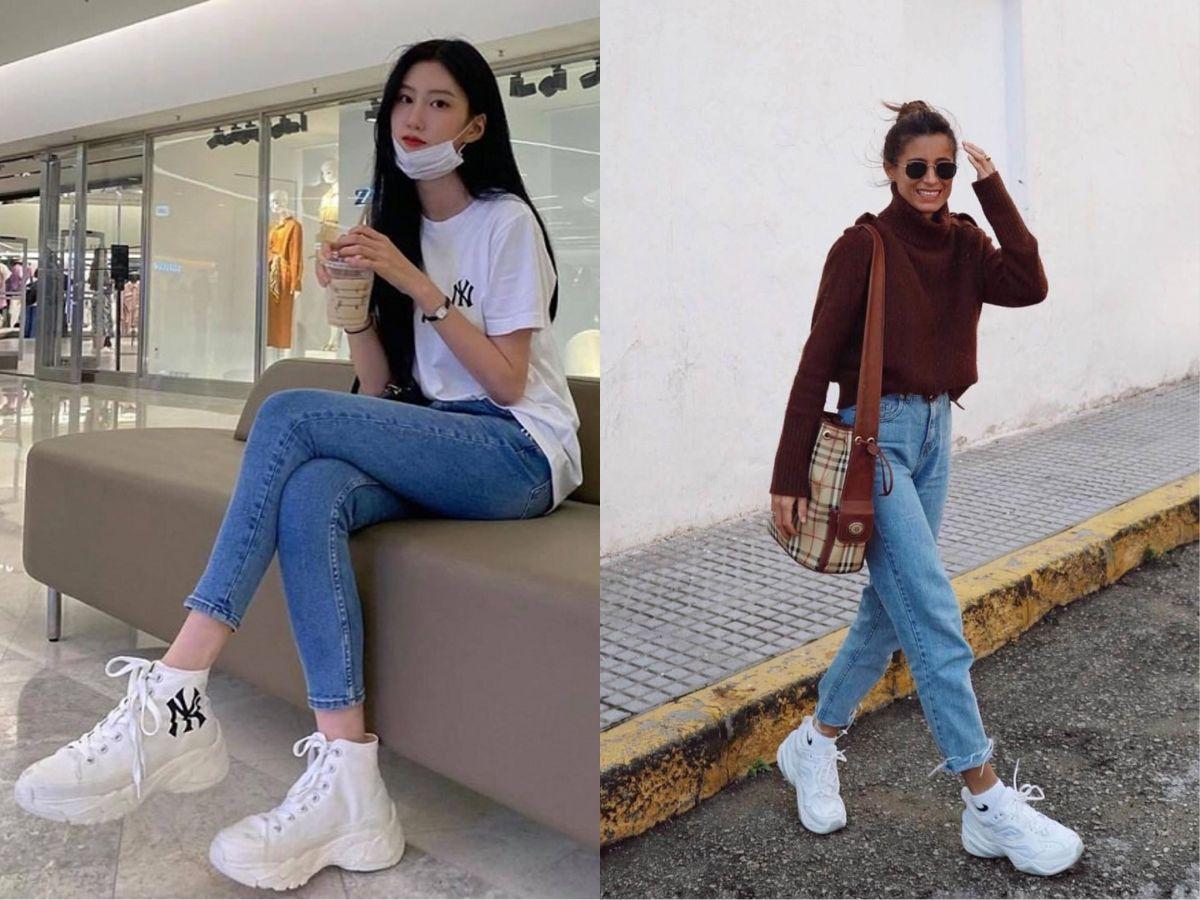 Phong cách chunky sneaker giúp bạn dễ dàng tạo ấn tượng mà vẫn giữ được vẻ nữ tính