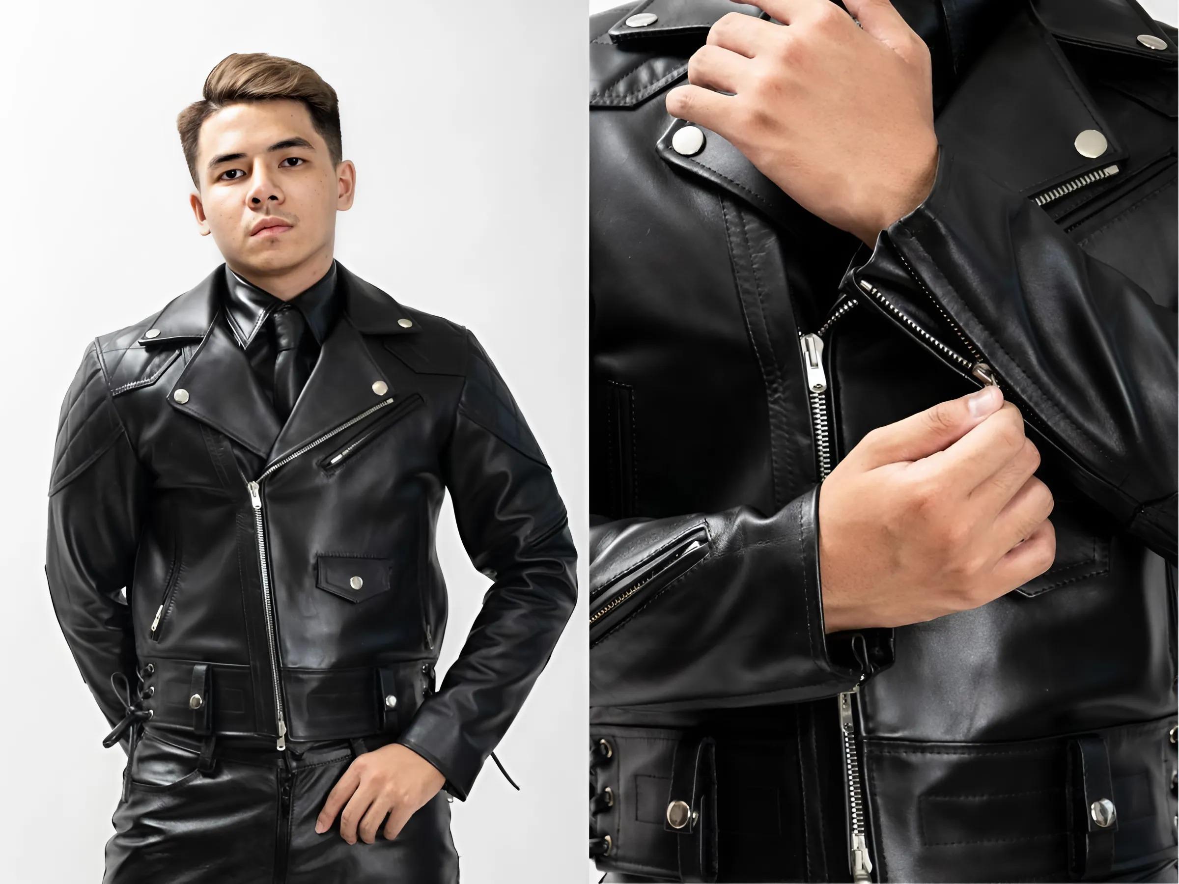 Áo khoác da Biker (Biker Leather Jacket)