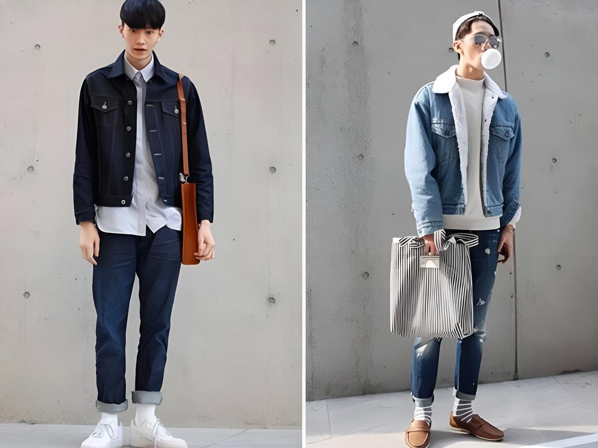 Áo khoác denim kết hợp quần jeans là công thức phối đồ cơ bản mà nam giới không nên bỏ qua