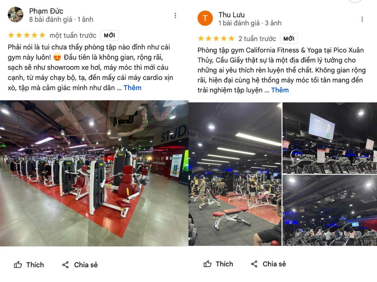 Review về phòng tập gym California Fitness & Yoga