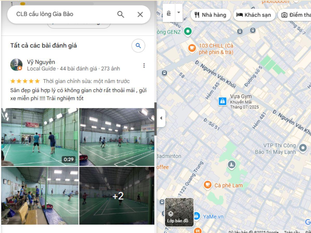 Đánh giá sân cầu lông Gia Bảo