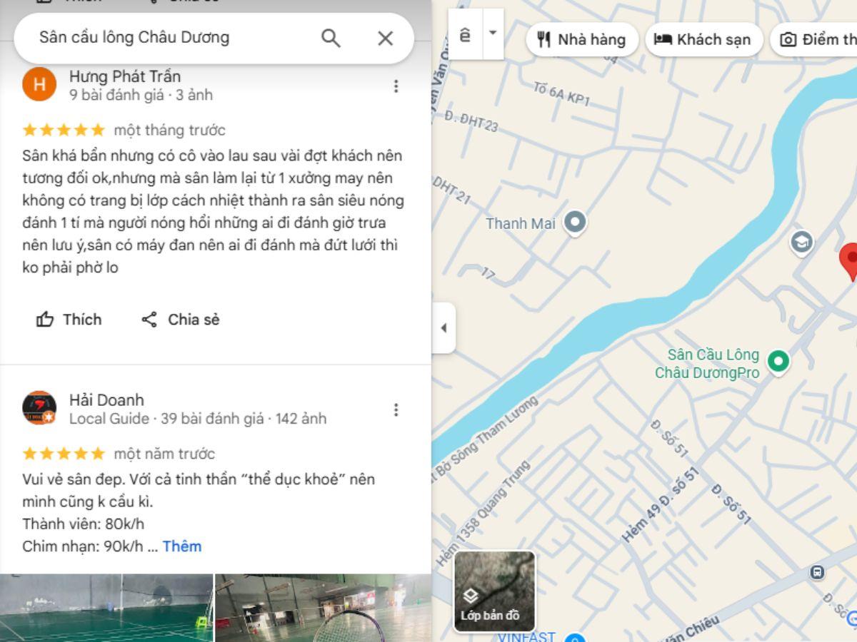 Đánh giá sân Châu Dương