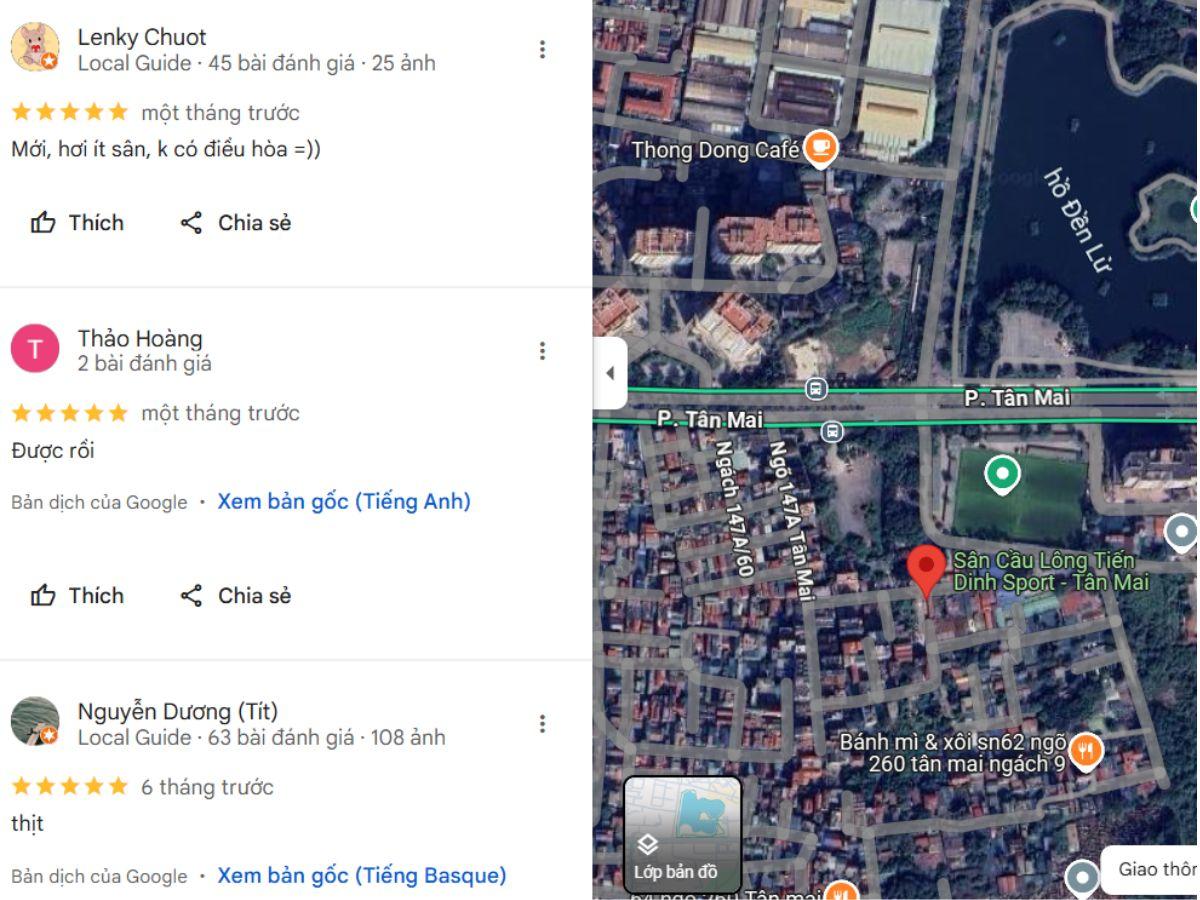 Review về sân Tiến Dinh Sport