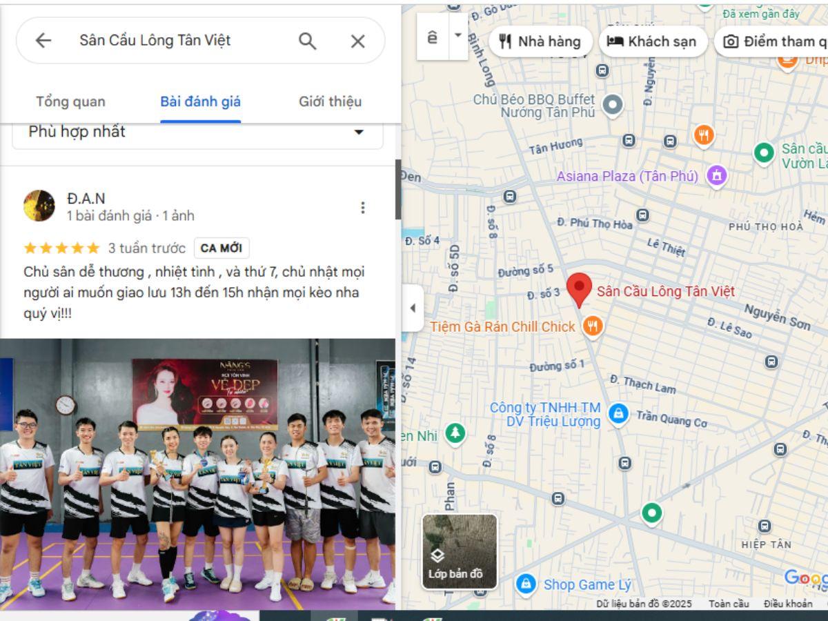 Đánh giá sân Tân Việt