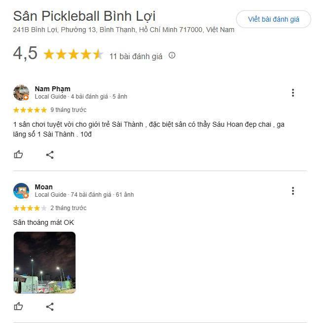 Tổng hợp các đánh giá về Sân Pickleball Bình Lợi