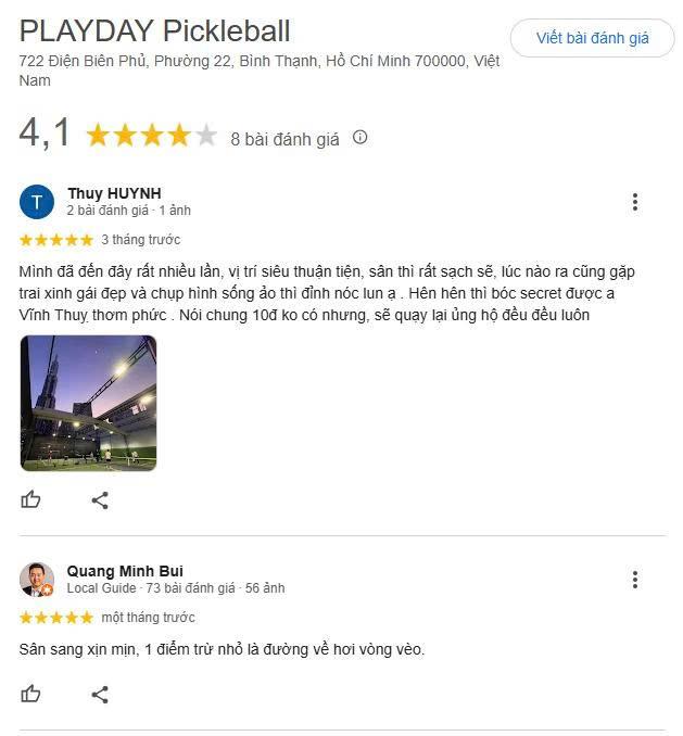 Tổng hợp review về sân Pickleball Playday