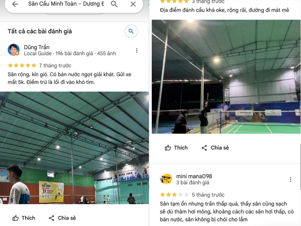 Đánh giá của các vợt thủ khi trải nghiệm thực tế tại sân: