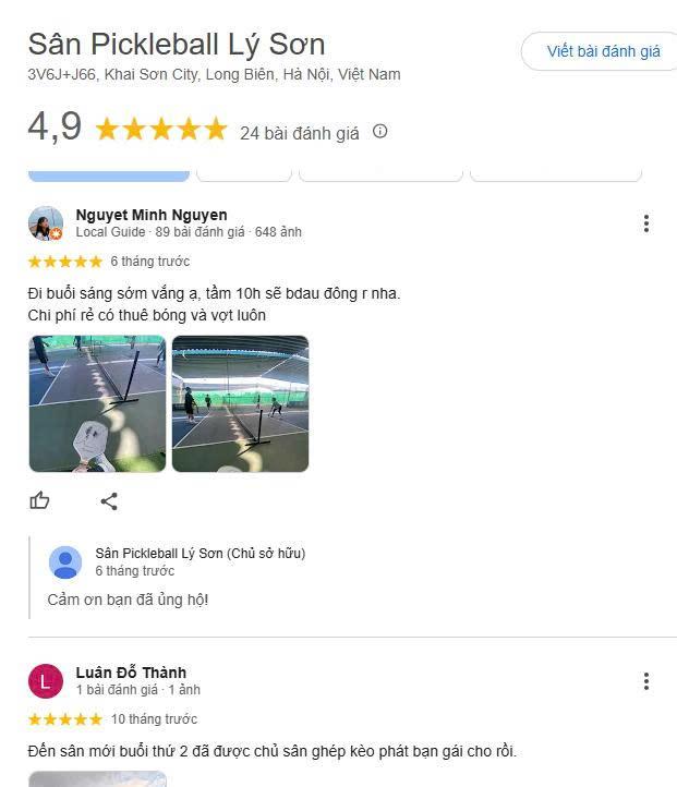 Tổng hợp đánh giá về Sân Pickleball Lý Sơn