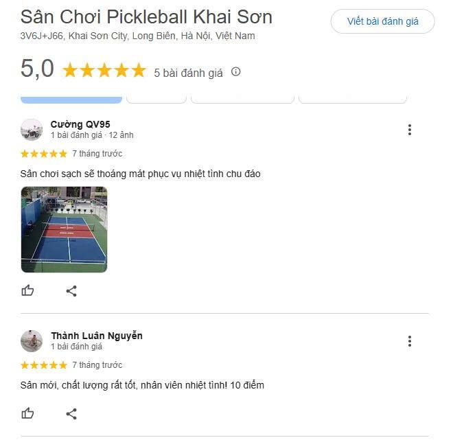 Những đánh giá về sân Pickleball Khai Sơn