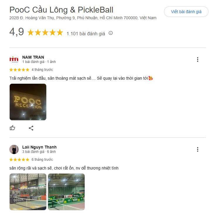 Tổng hợp các đánh giá về Sân PooC Pickleball