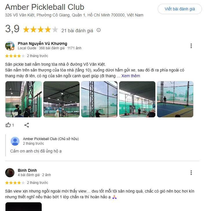 Tổng hợp những đánh giá về sân Pickleball Amber