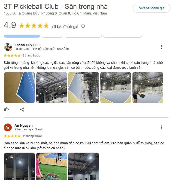 Những đánh giá về sân Pickleball 3T