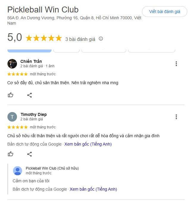 Tổng hợp đánh giá về sân Pickleball Win Club Quận 8