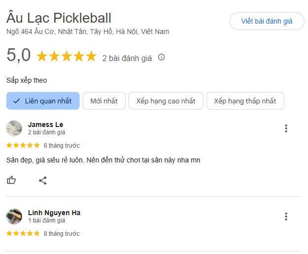 Tổng hợp các đánh giá về sân Pickleball Âu Lạc