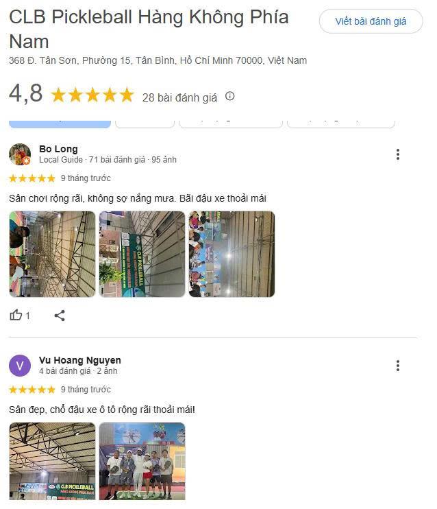 Tổng hợp review về sân Pickleball Hàng Không Phía Nam