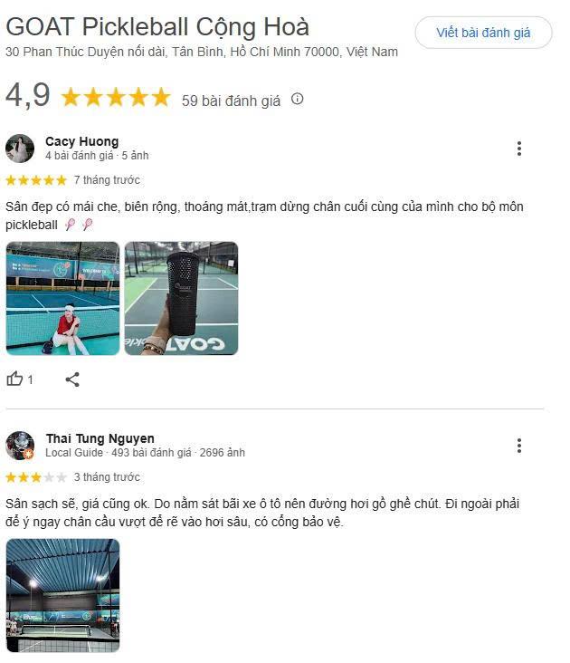 Tổng hợp review về sân Pickleball GOAT