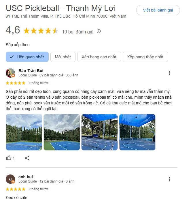 Tổng hợp đánh giá về sân Pickleball USC Thạnh Mỹ Lợi