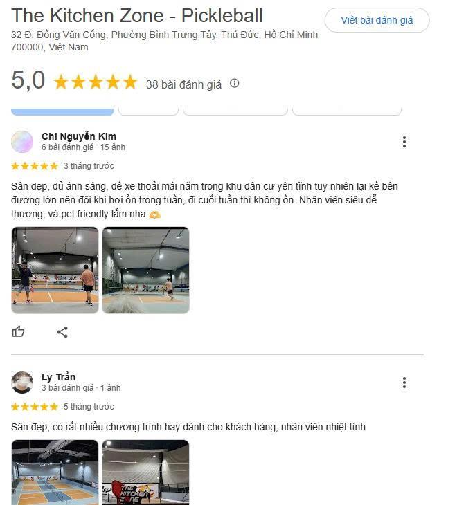 Những đánh giá về Sân Pickleball Kitchen Zone
