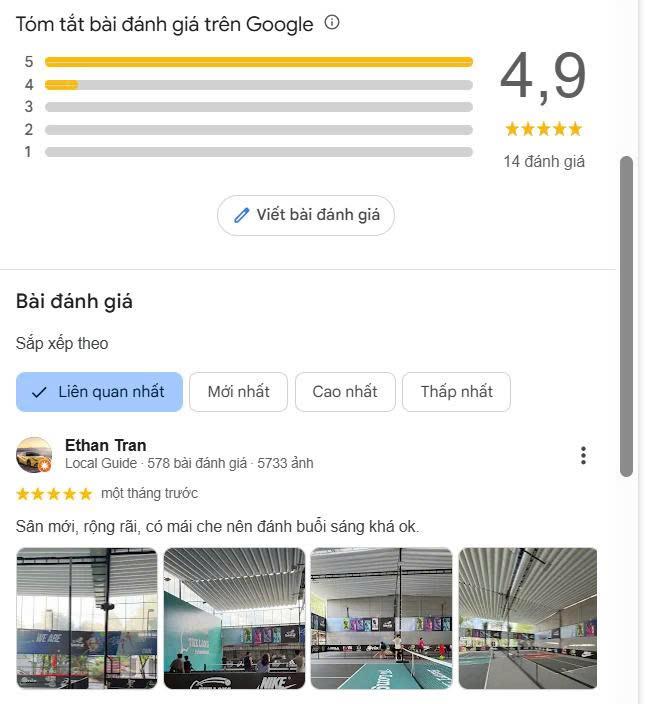 Tổng hợp các review về Sân tập pickleball The Long