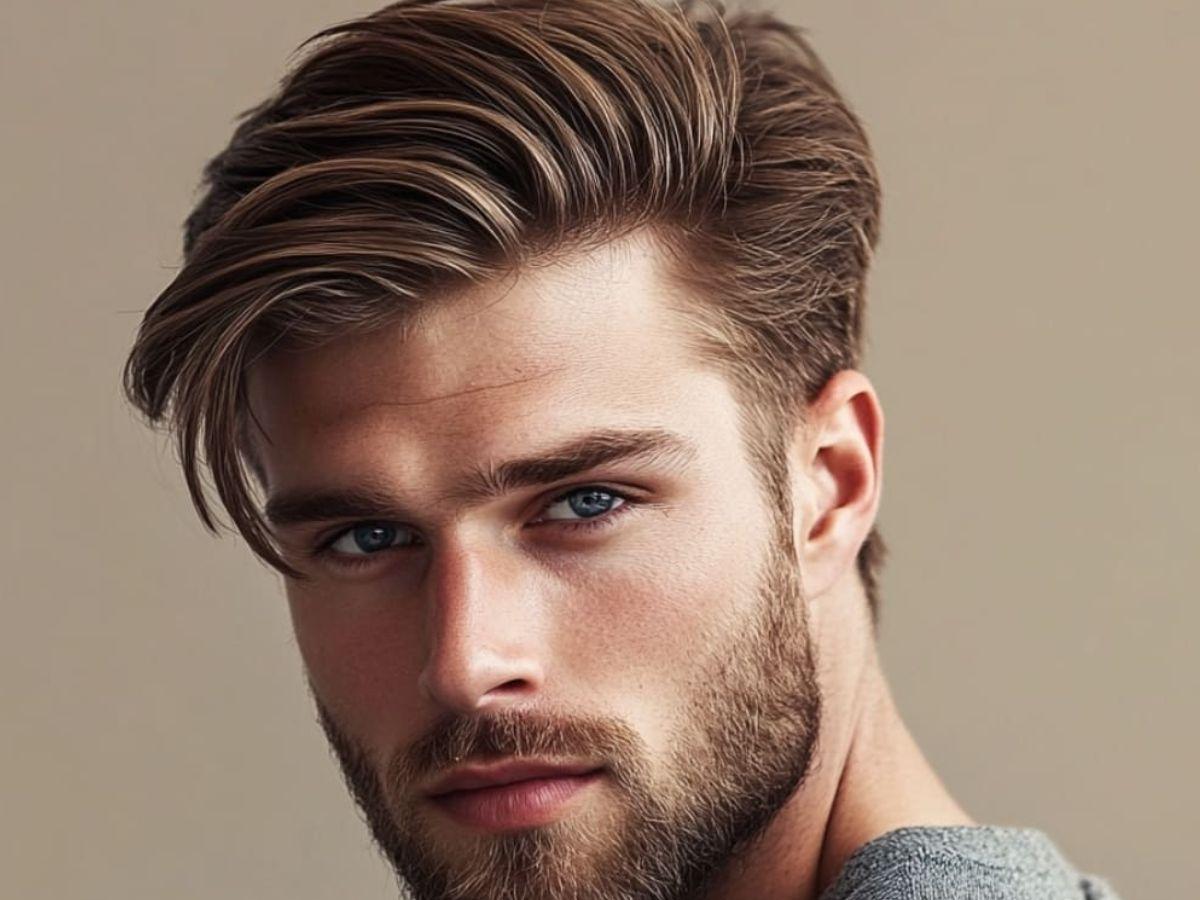 Tóc layer nam side swept layer