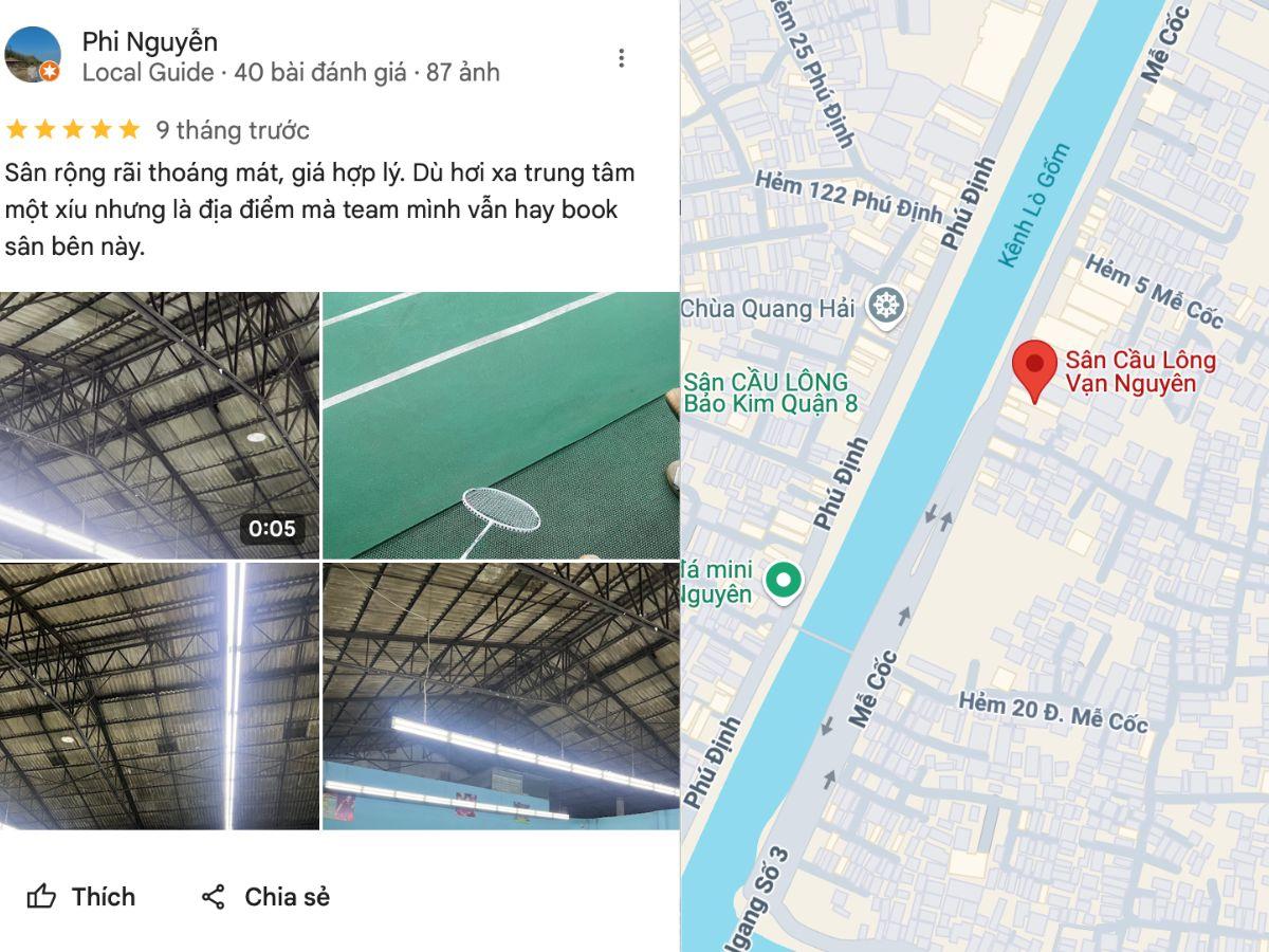 Đánh giá về sân cầu lông Vạn Nguyên