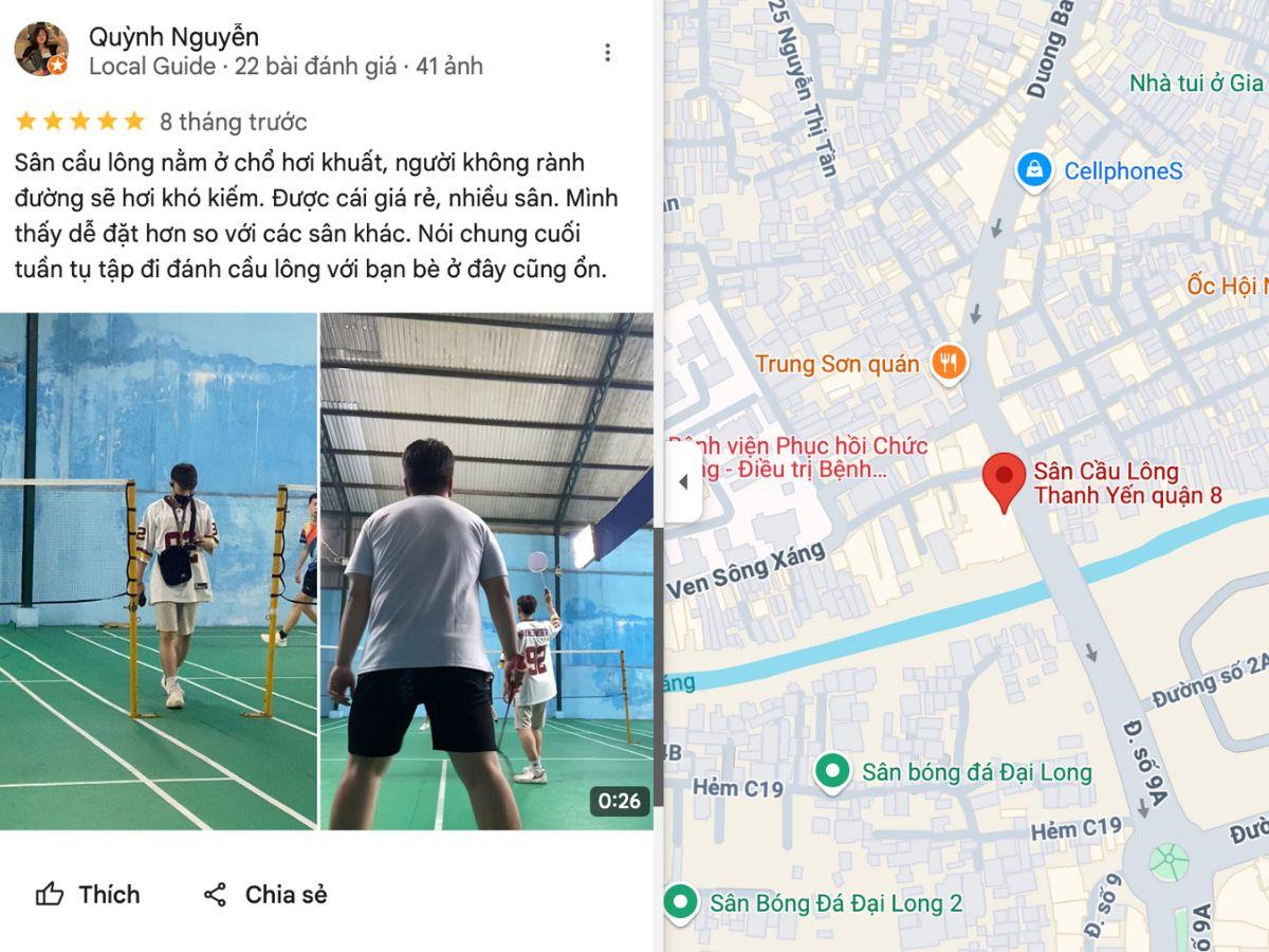 Review về sân cầu lông Thanh Yến