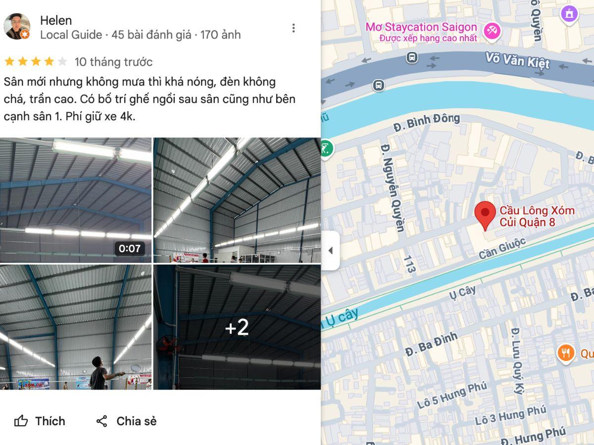 Đánh giá về sân cầu lông Xóm Củi