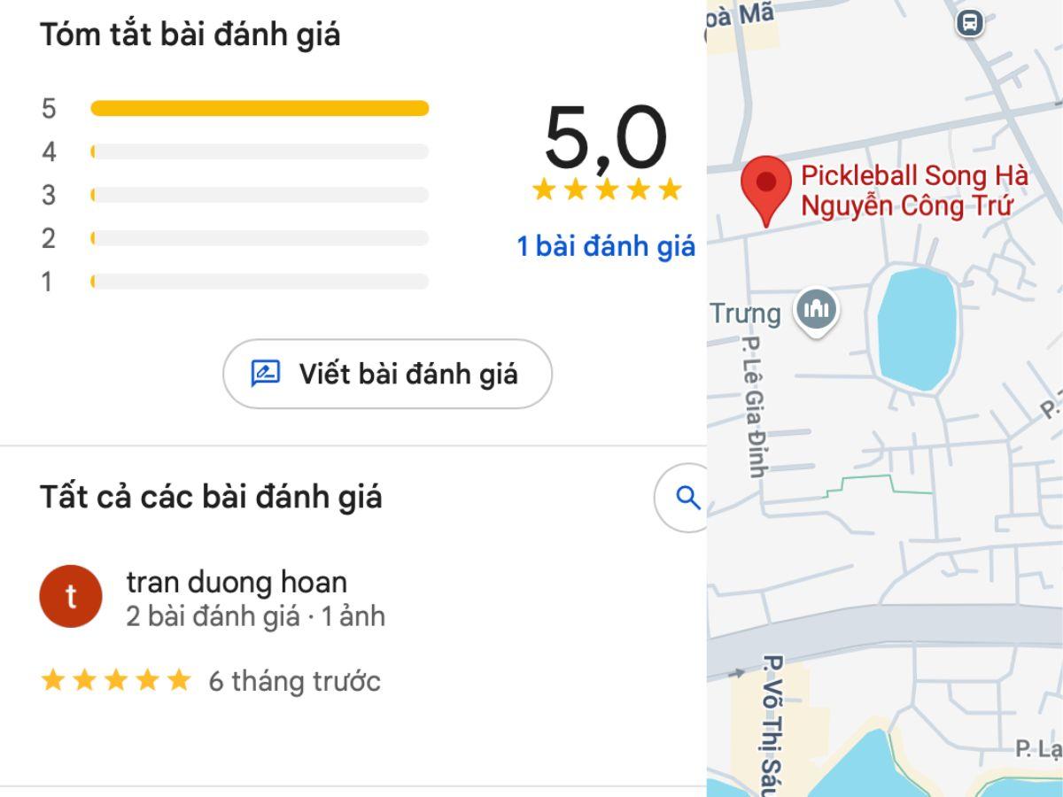 Các đánh giá của khách hàng trải nghiệm tại sân