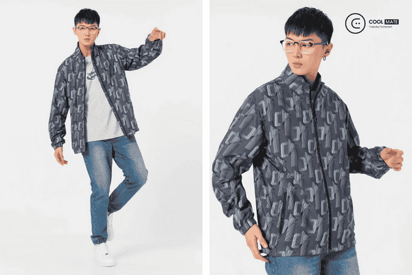 Áo khoác gió nam đẹp họa tiết