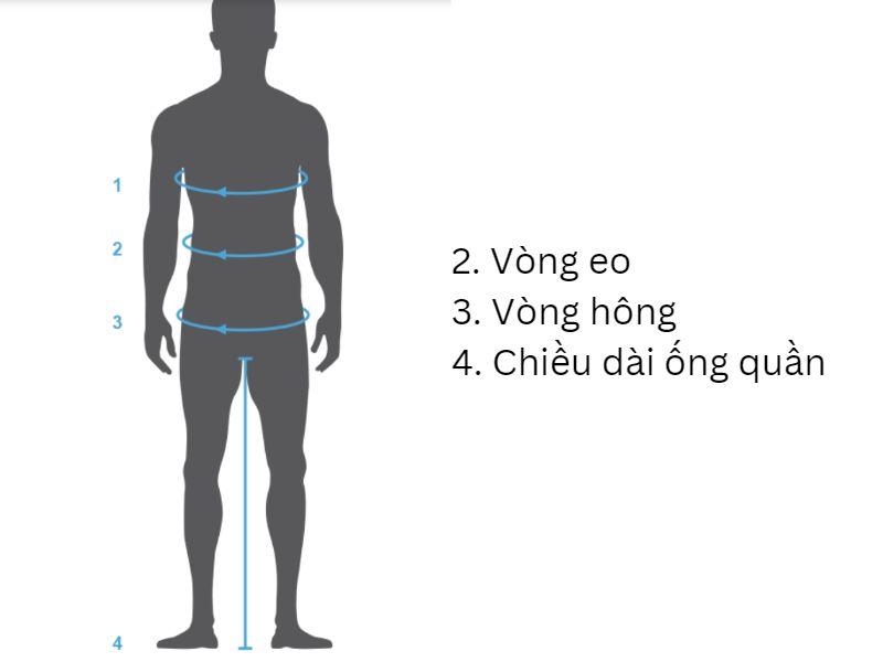 những bảng size quần nam thương hiệu