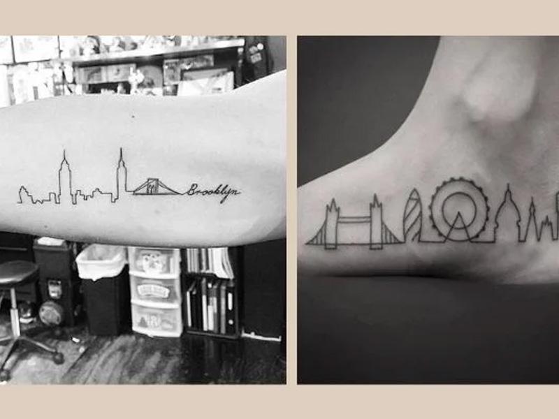 Hình xăm đường chân trời đơn giản