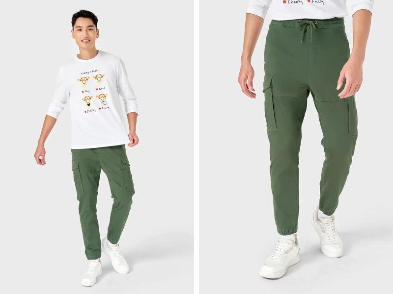 Thiết kế cá tính, đầy năng động của mẫu quần kaki túi hộp đến từ nhà Canifa