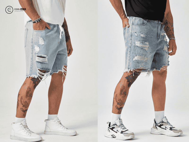 Phối giày với quần short jeans