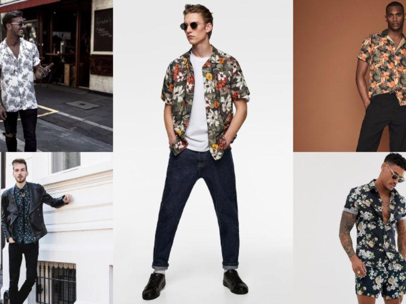 phối đồ cùng áo sơ mi họa tiết