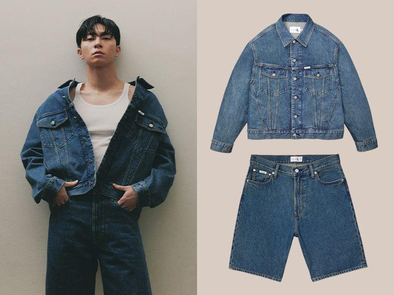 Phối áo khoác jean với quần short