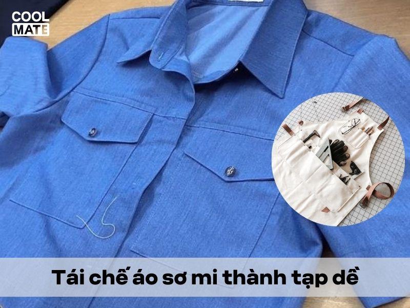 Tái chế sơ mi nam thành tạp dề