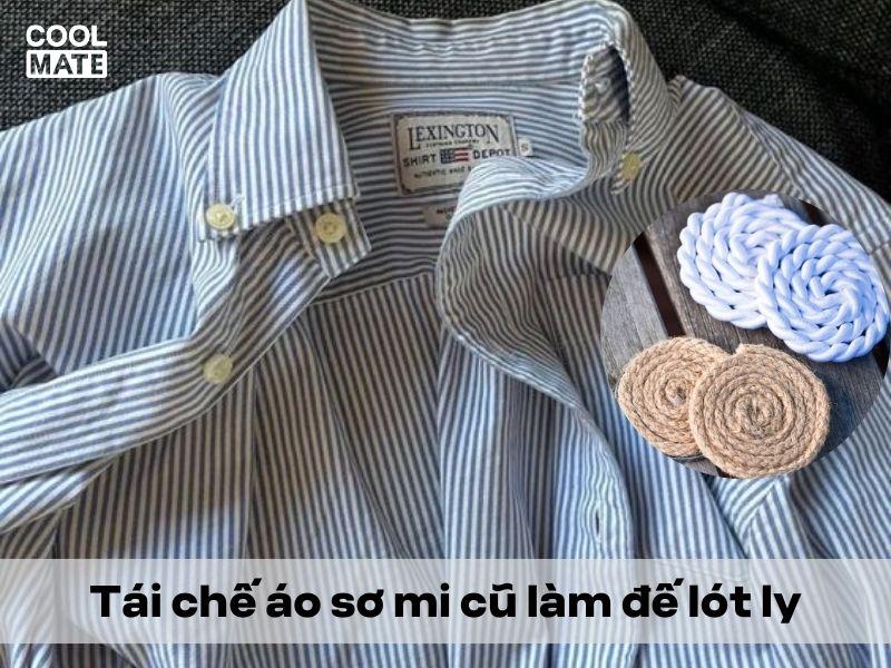 Tái chế áo sơ mi cũ làm đế lót ly