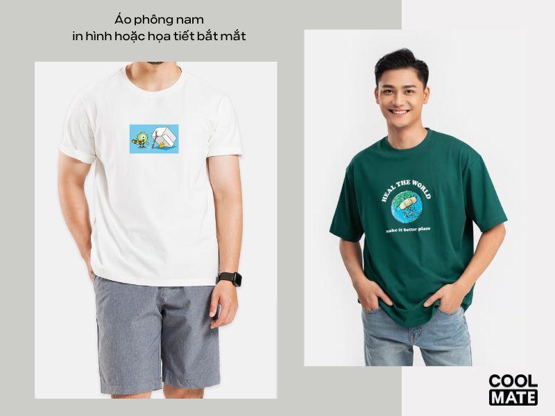 Áo phông nam in hình hoặc họa tiết bắt mắt 