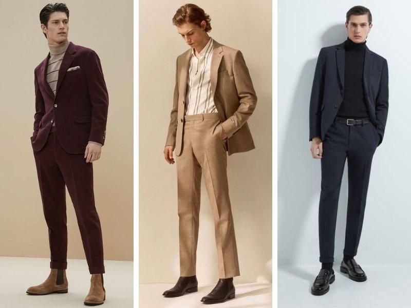 Áo thun tay dài nam phối cùng vest/suit/blazer