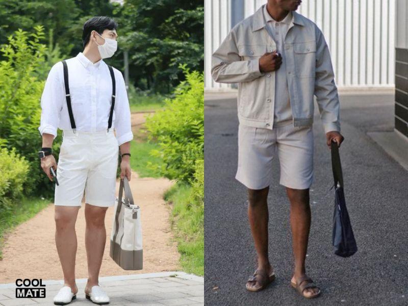 Phụ kiện như túi da sẽ giúp outfit trở nên đỡ trống trải hơn